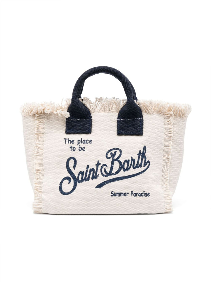 Borsa bianca/blu scuro per bambina VAMI001 02564L MC2 Saint Barth Kids 