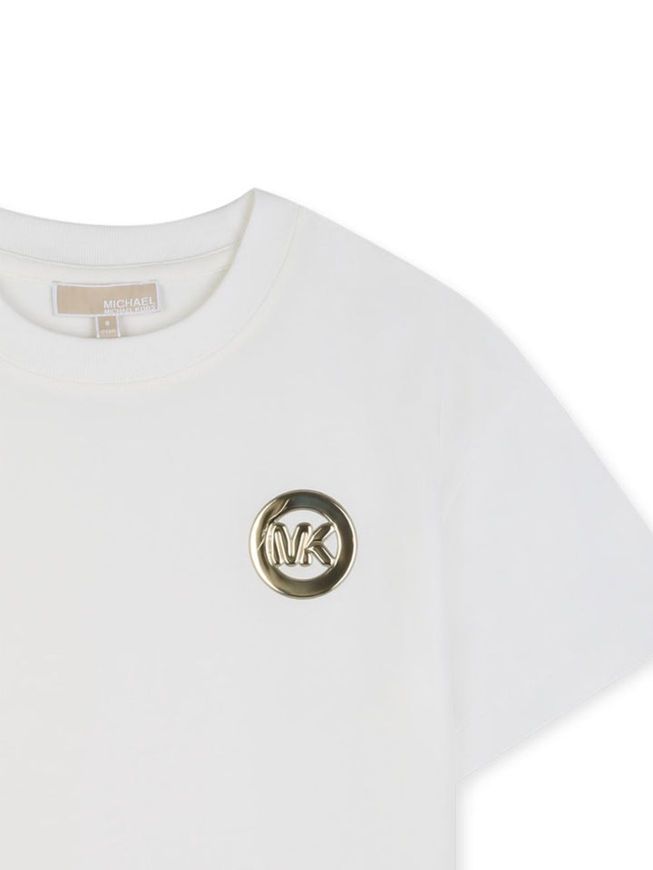 T-shirt bianca per bambina R30604 117 Michael Kors Kids 