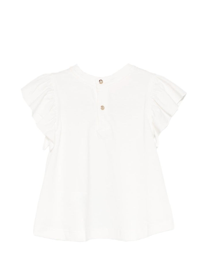 T-shirt color crema per neonata BGTS0110JF031 0233 Miss Blumarine 