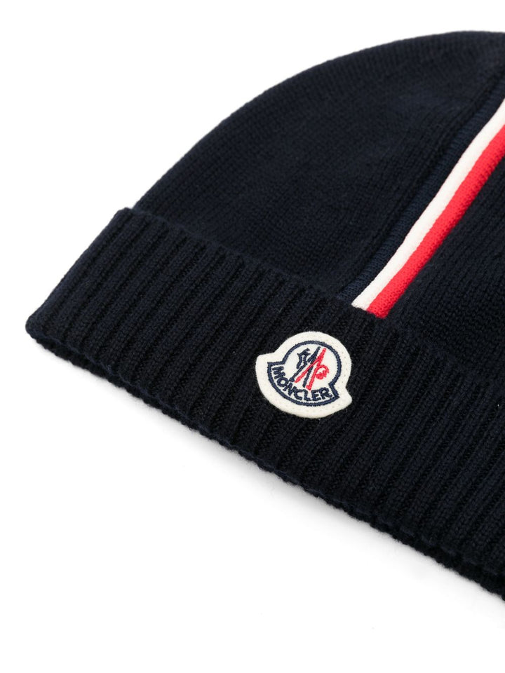 Cappello blu notte per neonato 9513B00005M1131 742 Moncler Kids 