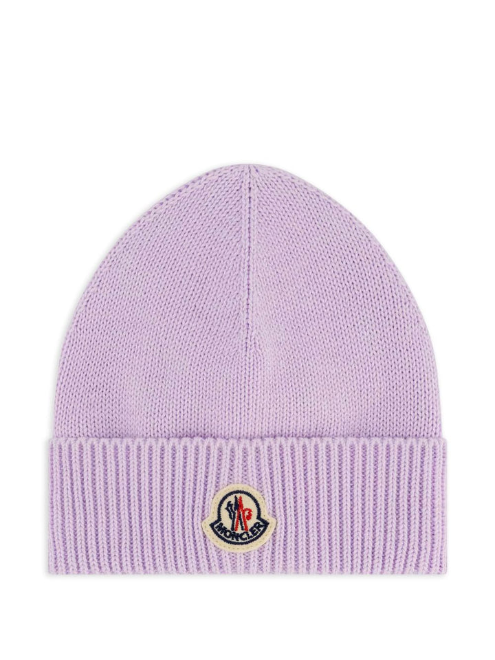 Cappello lilla per neonata 9513B00006M2861 90O Moncler Kids 