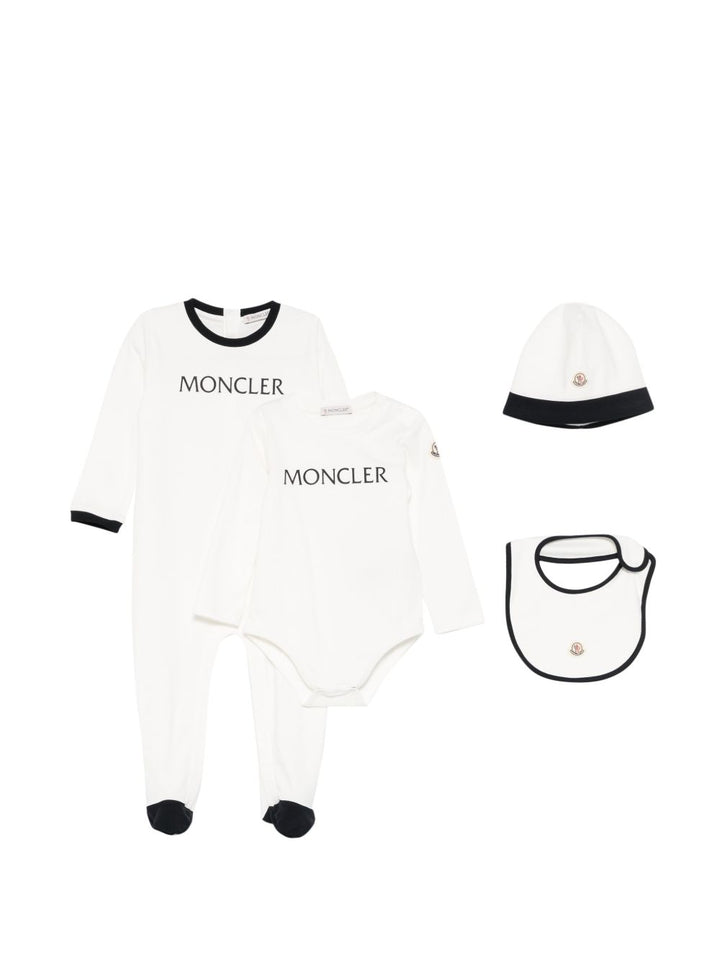 Kit tutina bianca/nero per neonato 9518P000048392E F07 Moncler Kids 