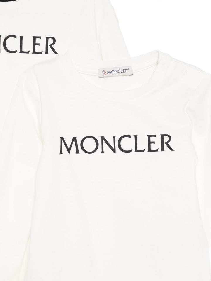 Kit tutina bianca/nero per neonato 9518P000048392E F07 Moncler Kids 