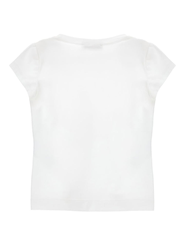 T-shirt bianca per bambina 11G6037201 0099 Monnalisa Kids 