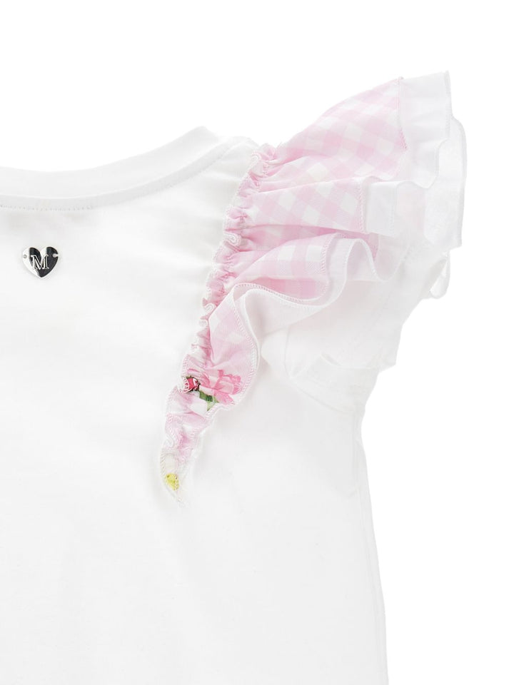 T-shirt bianca per bambina 11G6047201 9990 Monnalisa Kids 