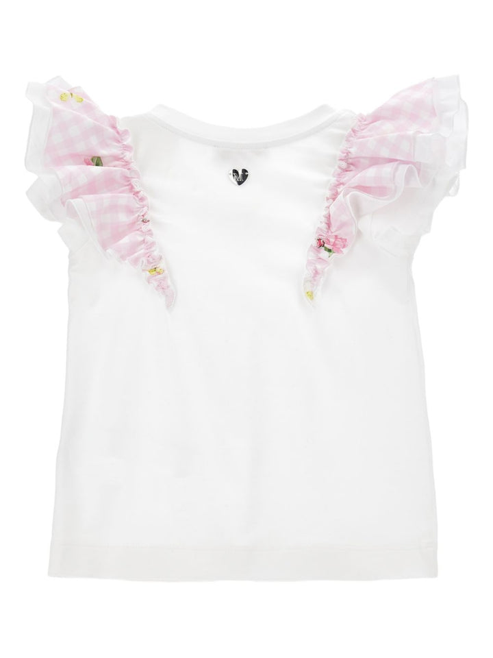 T-shirt bianca per bambina 11G6047201 9990 Monnalisa Kids 