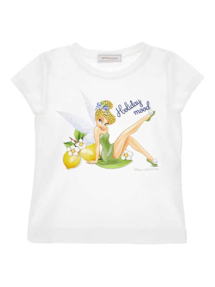 T-shirt bianca per bambina 11G6257201 0099 Monnalisa Kids 