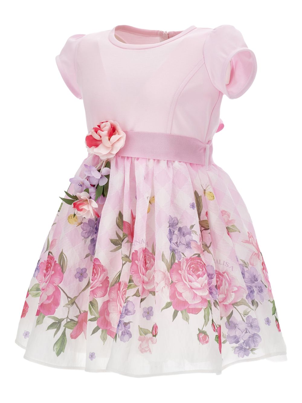 Abito rosa/multicolor per bambina 11G9097622 0090 Monnalisa Kids 