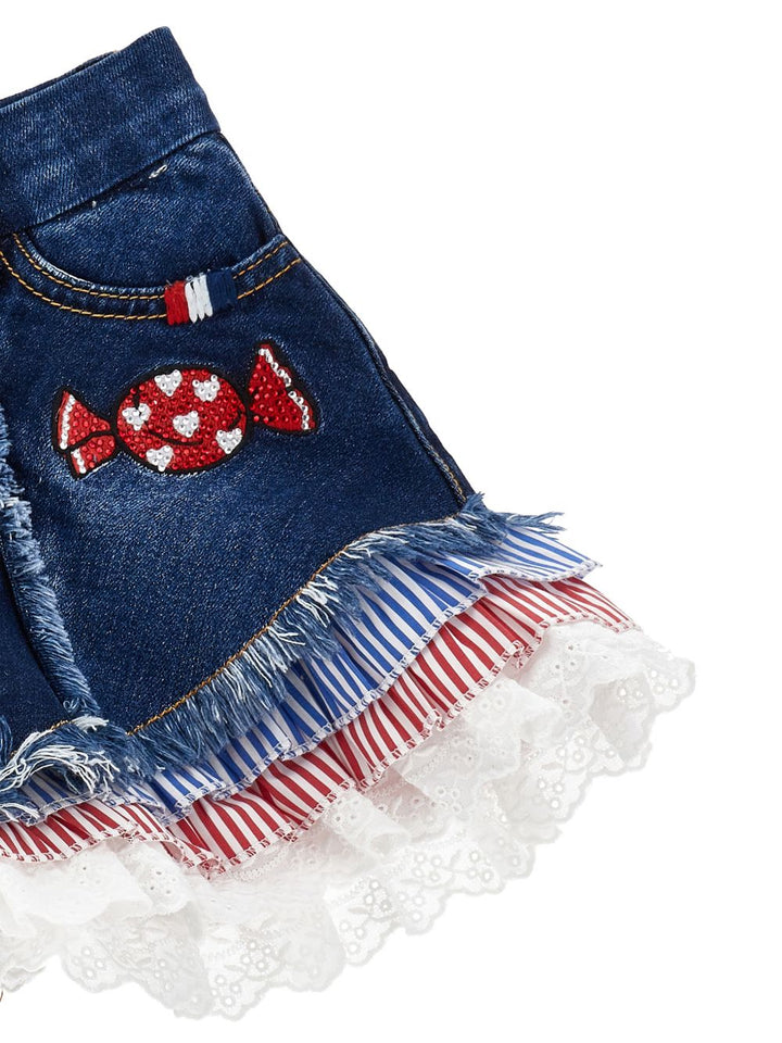 Bermuda di jeans per bambina 19G4017015 0055 Monnalisa Kids 