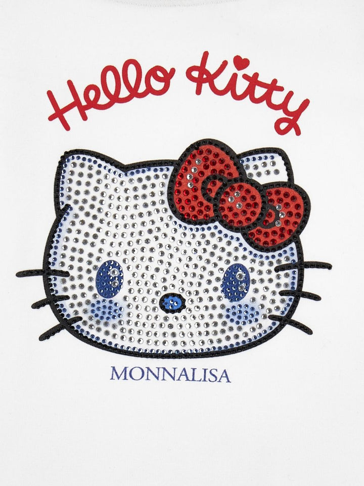 T-shirt bianco "Hello Kitty" per bambina 19G6177005 0099 Monnalisa Kids 