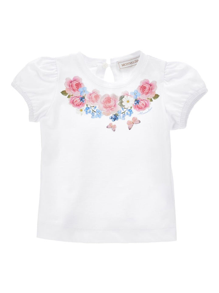 T-shirt bianca per neonata 31G6007206 0099 Monnalisa Kids 