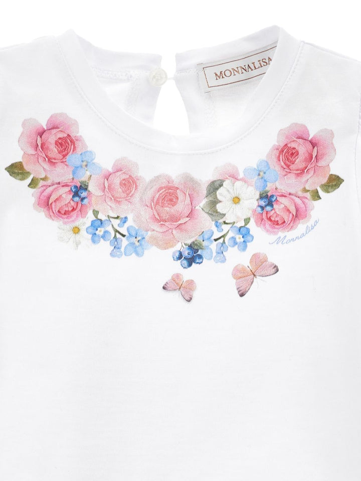 T-shirt bianca per neonata 31G6007206 0099 Monnalisa Kids 