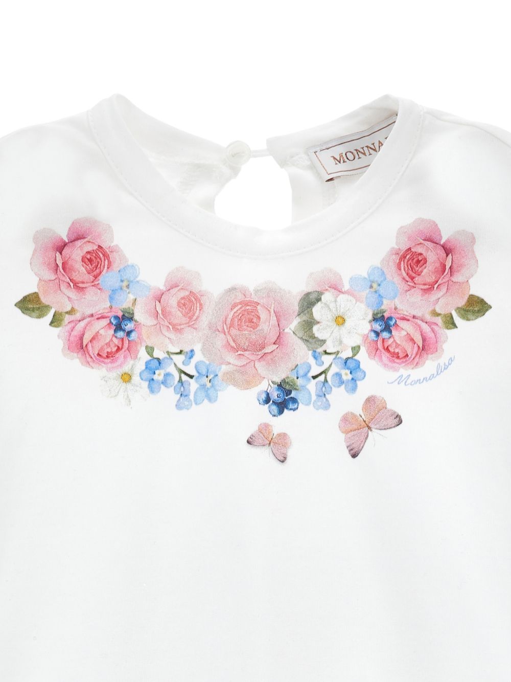 Abito bianco/floreale per neonata 31G9017201 9990 Monnalisa Kids 
