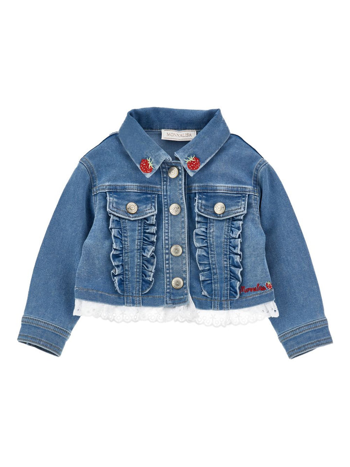 Giacca di jeans blu per bambina 39G1037017 0062 Monnalisa Kids 