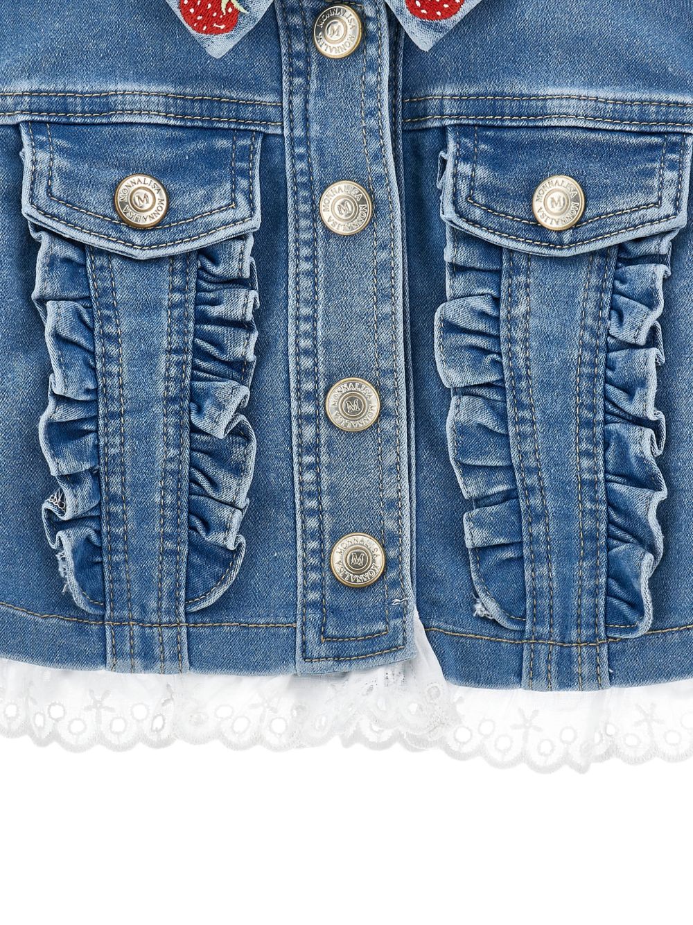 Giacca di jeans blu per bambina 39G1037017 0062 Monnalisa Kids 
