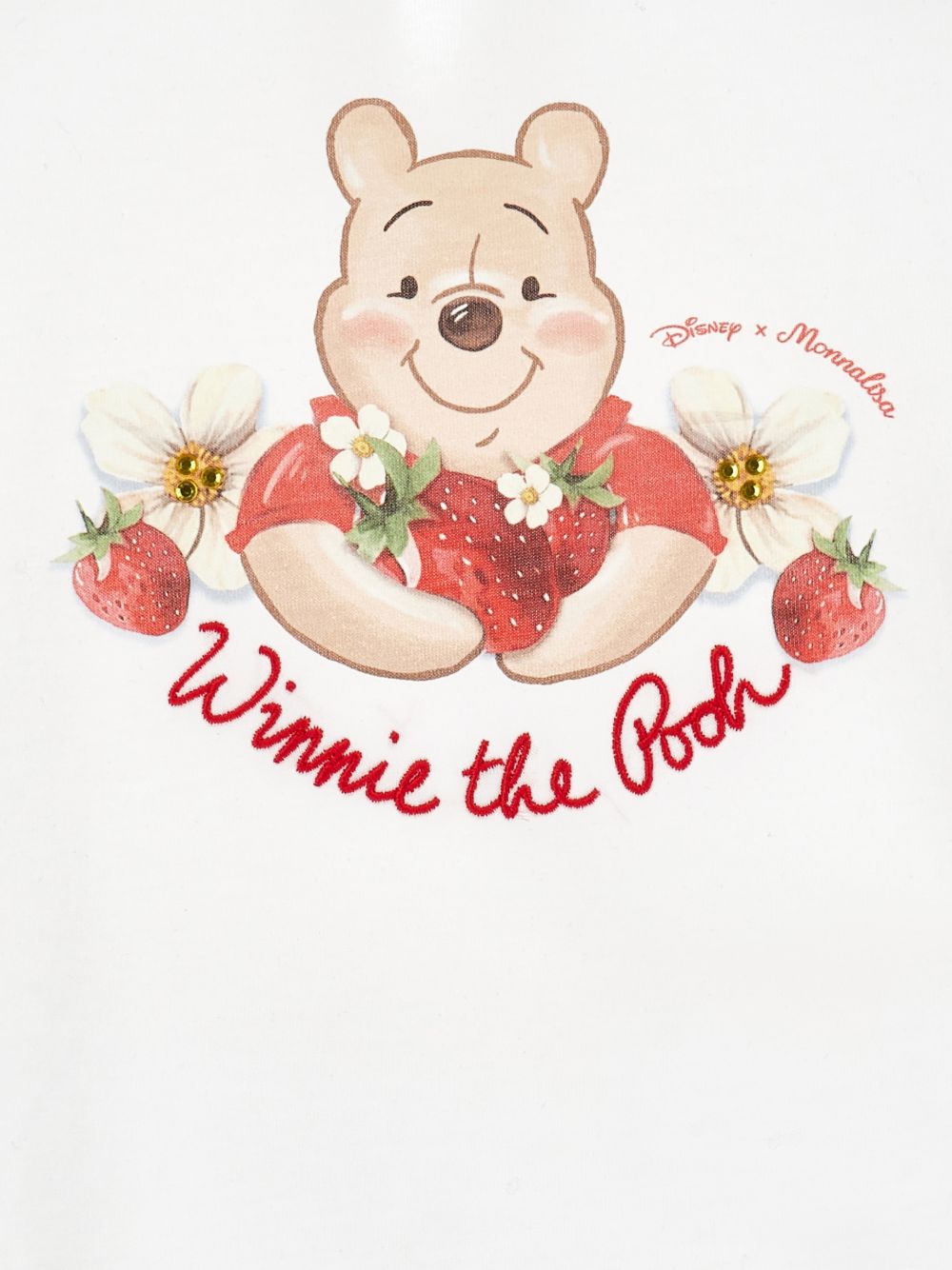 T-shirt bianca per neonata 39G6117002 0099 Monnalisa Kids 