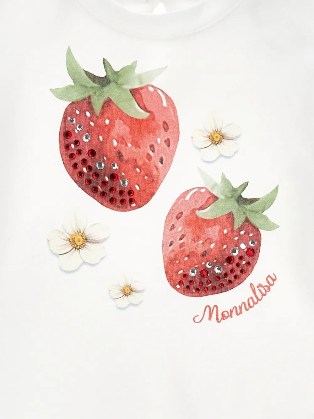T-shirt bianca per bambina 39G6137002 0099 Monnalisa Kids 