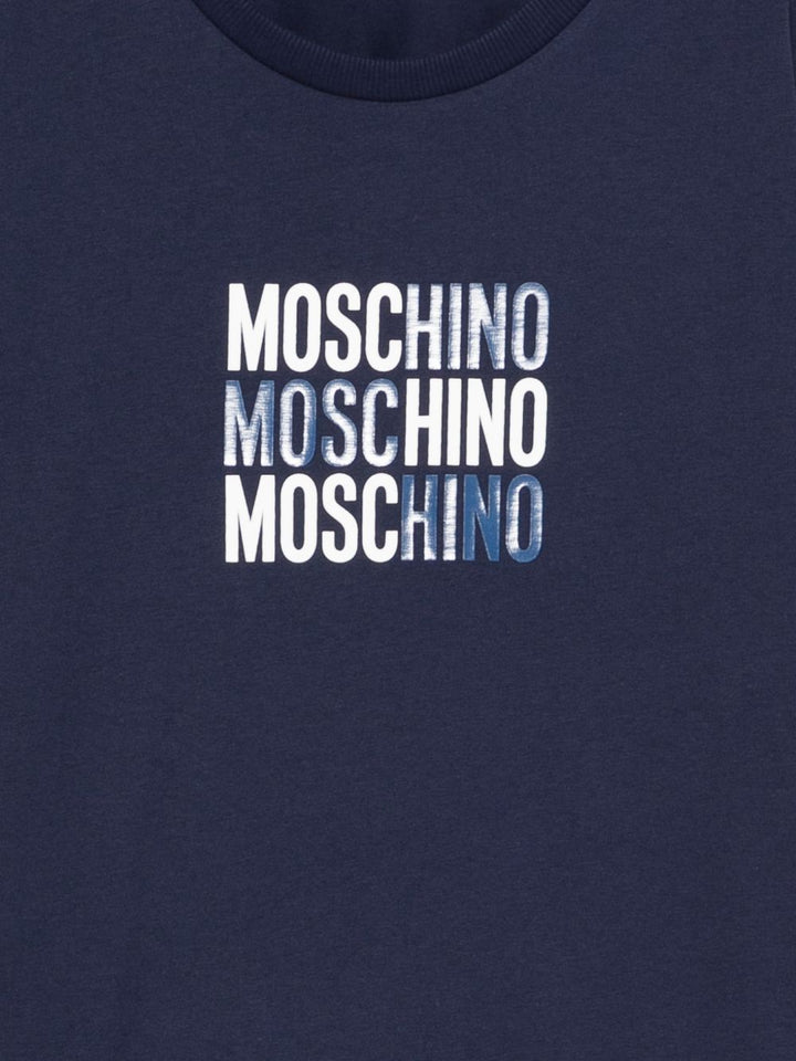 T-shirt blu navy per bambino H5M05GLAA23 40016 Moschino Kids 