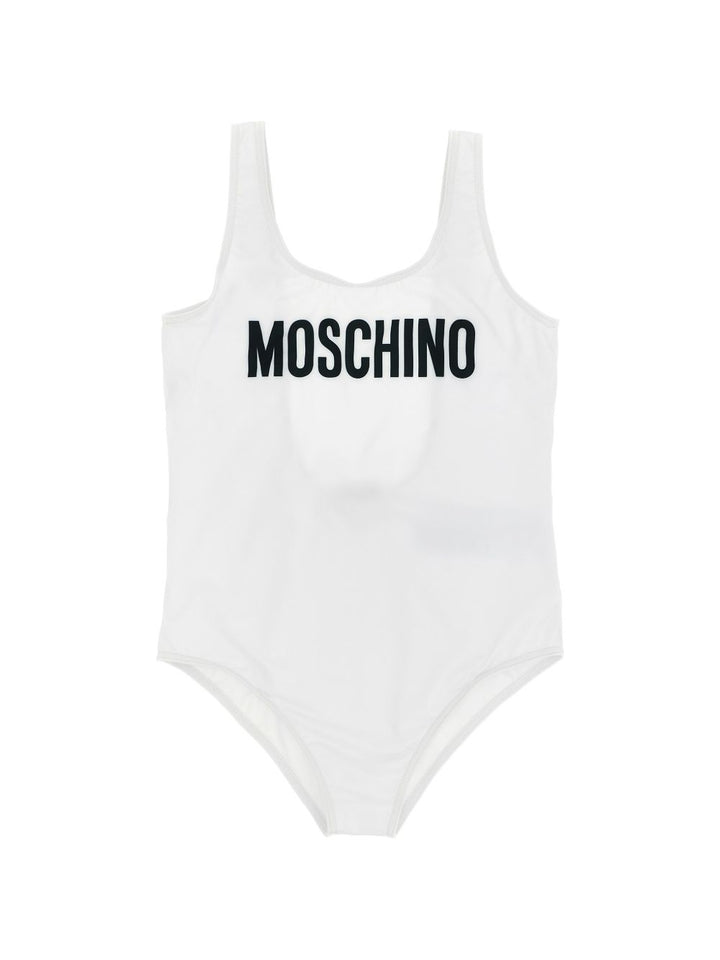 Costume entero bianco per bambina HDL016LKA11 10101 Moschino Kids 