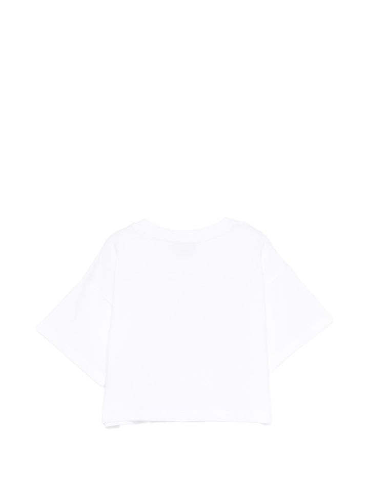 T-shirt bianca per bambina HDM072LBA00 10101 Moschino Kids 