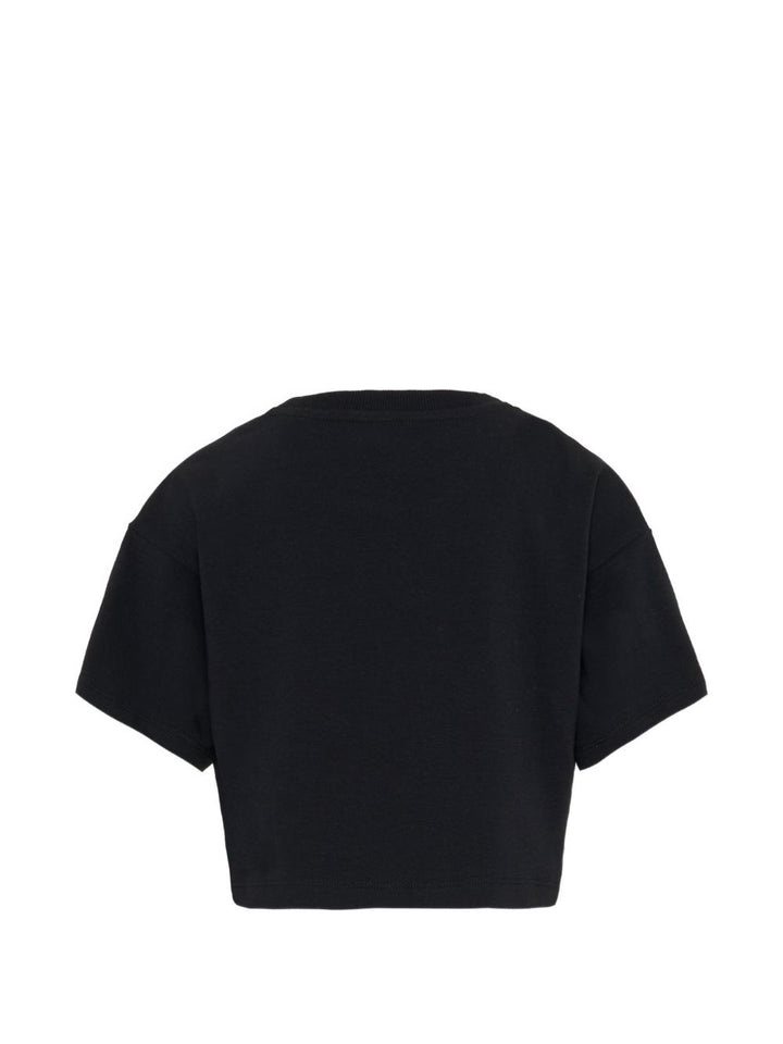 T-shirt nero per bambina HDM072LBA00 60100 Moschino Kids 