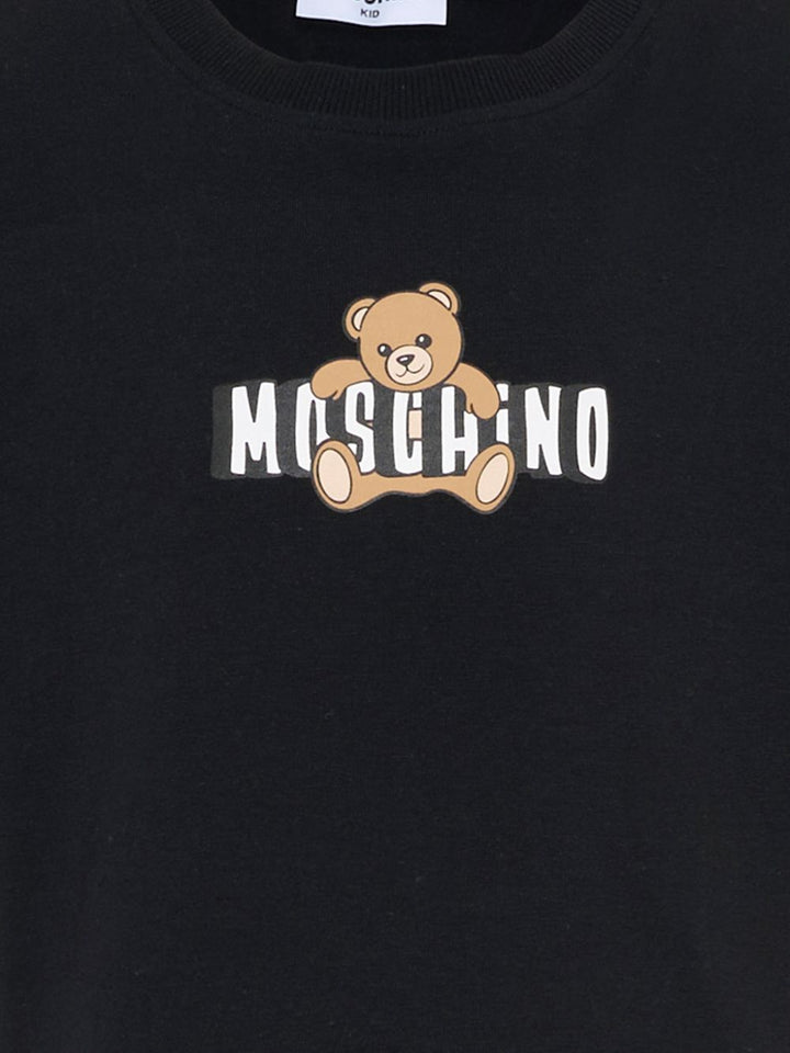 T-shirt nero per bambina HDM072LBA00 60100 Moschino Kids 
