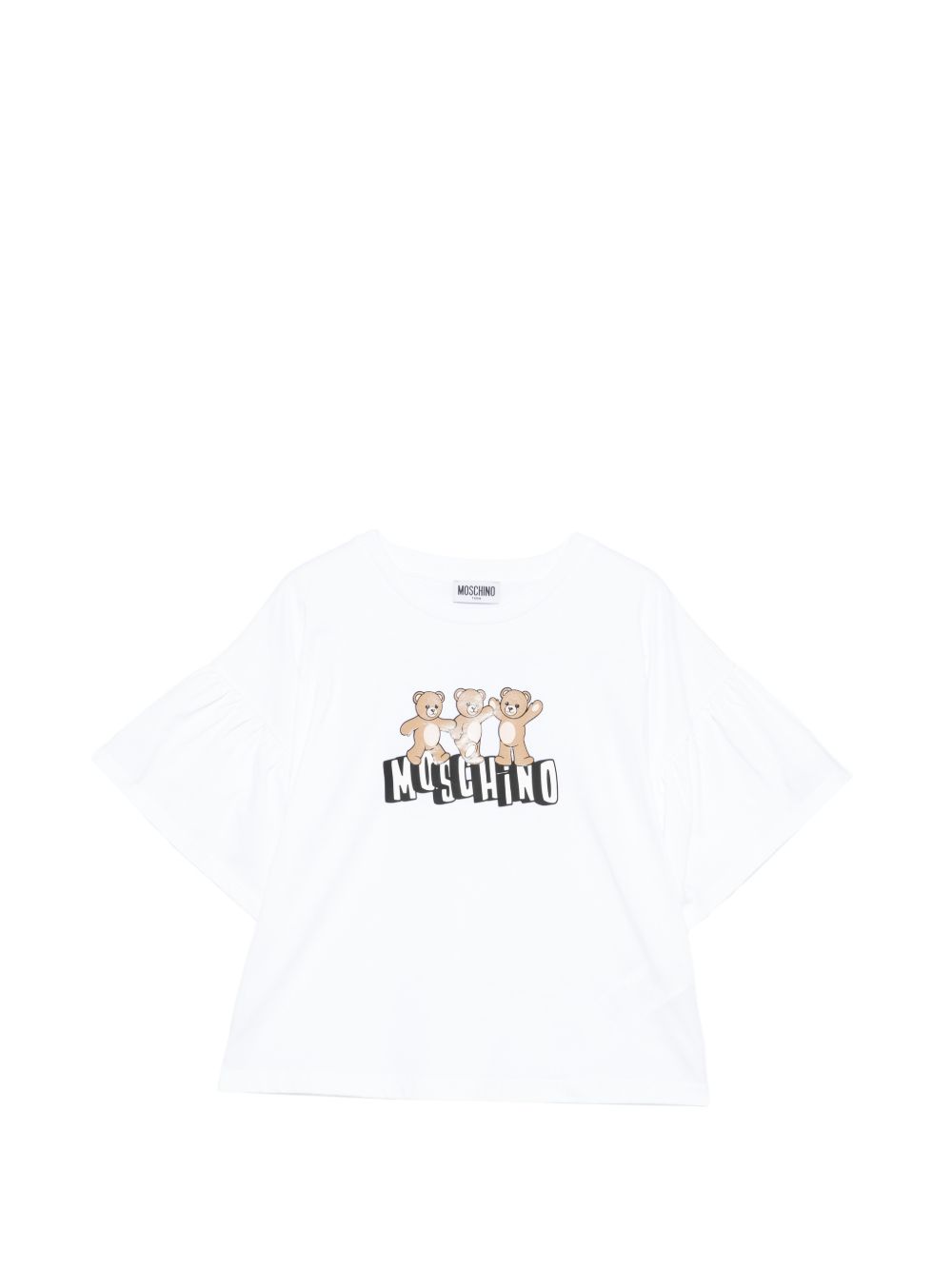 T-shirt bianca per bambina HDM077LAA23 10101 Moschino Kids 