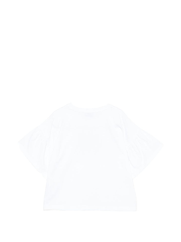 T-shirt bianca per bambina HDM077LAA23 10101 Moschino Kids 
