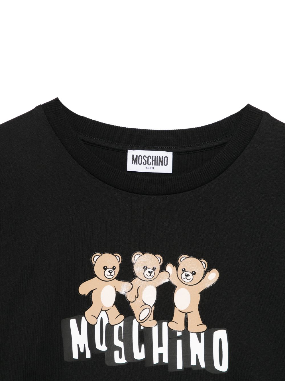 T-shirt nero per bambino HDM077LAA23 60100 Moschino Kids 
