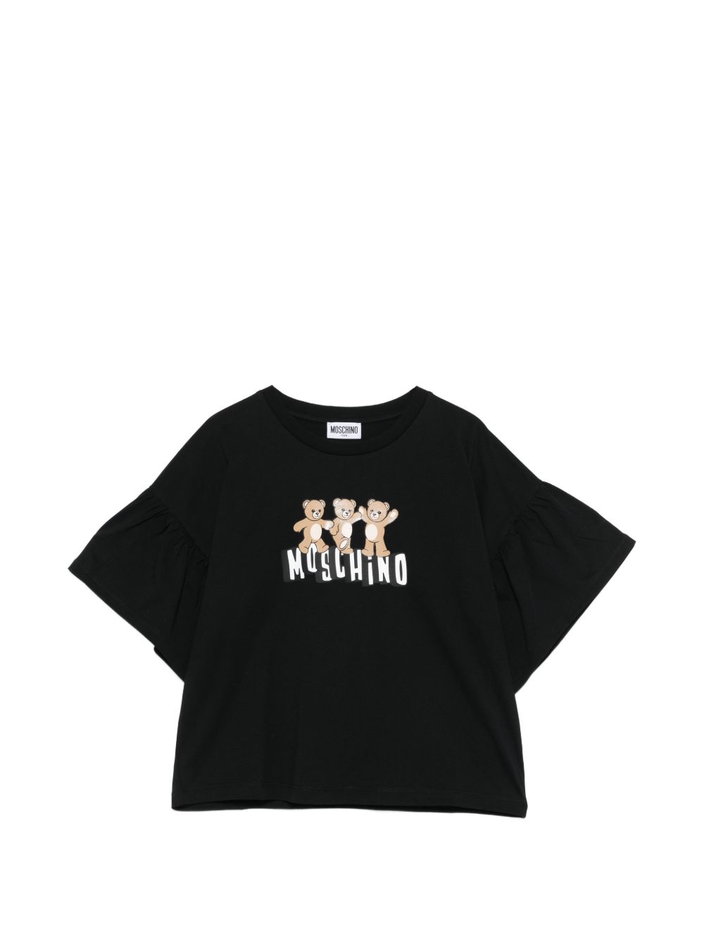 T-shirt nero per bambino HDM077LAA23 60100 Moschino Kids 