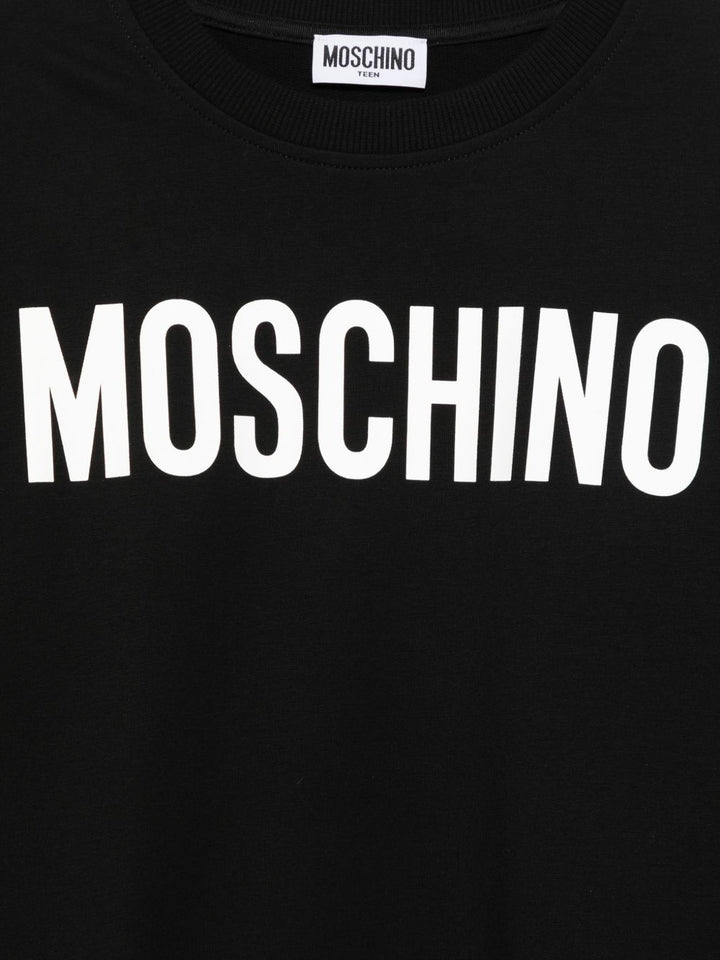 Felpa nera per bambino HUF09YLDA11 60100 Moschino Kids 