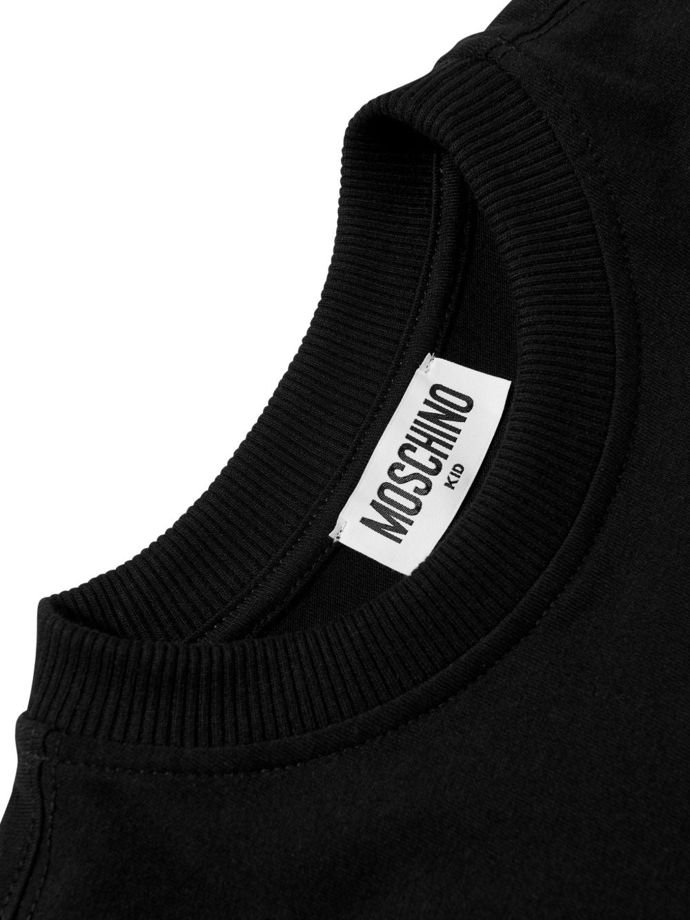 T-shirt nera per bambino HUM05MLAA01 60100 Moschino Kids 