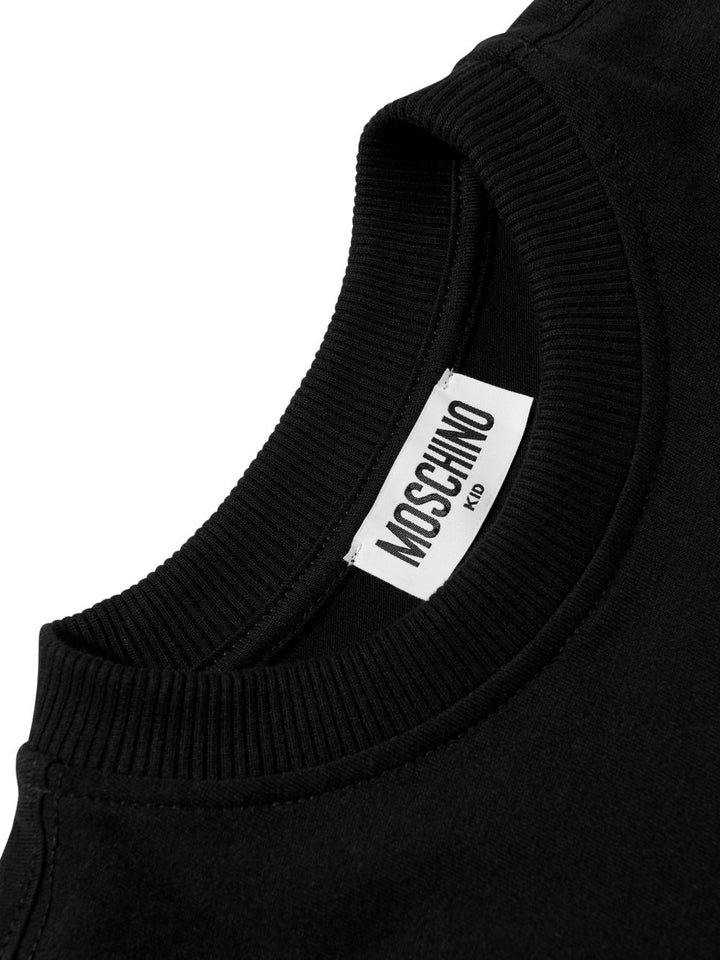T-shirt nera per bambino HUM05MLAA01 60100 Moschino Kids 