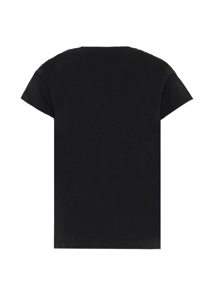 T-shirt nero per bambino HUM05OLAA03 60100 Moschino Kids 
