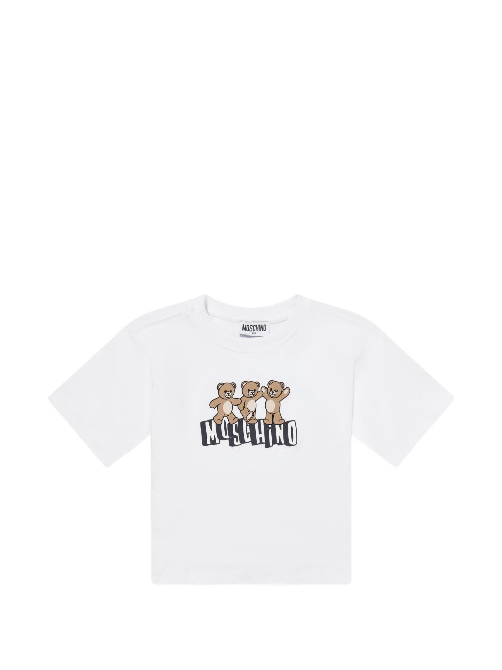 T-shirt bianco per bambino HUM05PLAA23 10101 Moschino Kids 