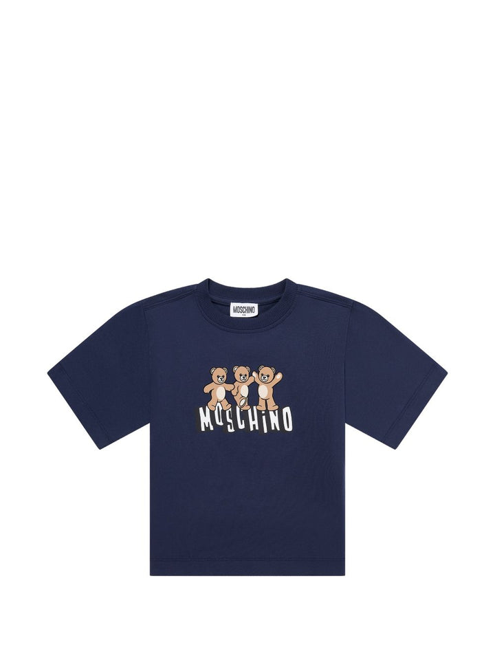 T-shirt blu navy per bambino HUM05PLAA23 40016 Moschino Kids 