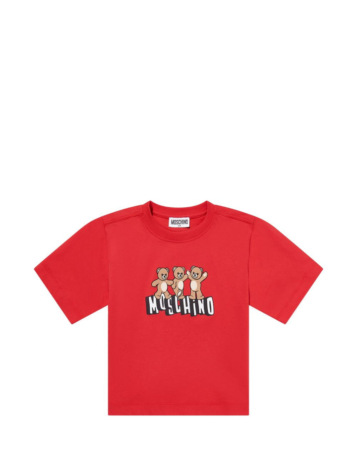 T-shirt rosso per bambino HUM05PLAA23 50109 Moschino Kids 