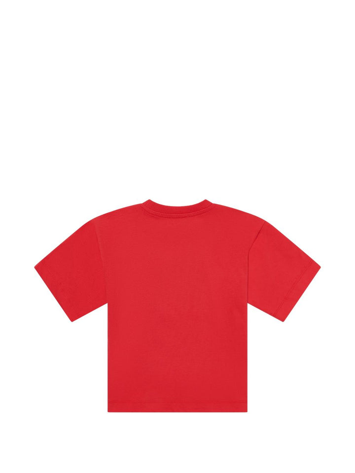T-shirt rosso per bambino HUM05PLAA23 50109 Moschino Kids 