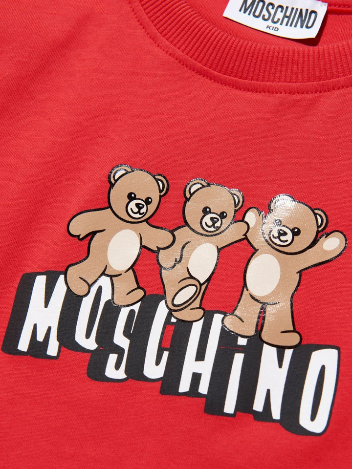T-shirt rosso per bambino HUM05PLAA23 50109 Moschino Kids 