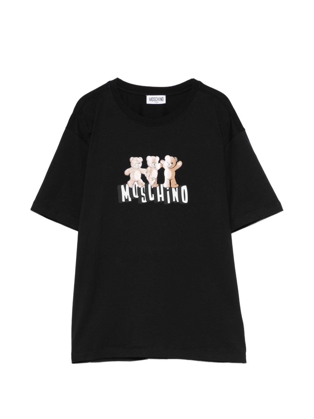 T-shirt nera per bambino HUM05PLAA23 60100 Moschino Kids 