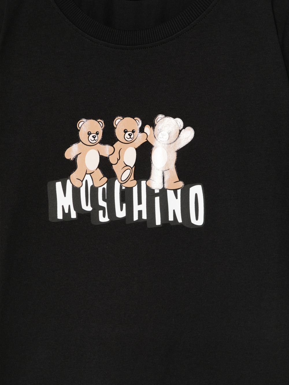 T-shirt nera per bambino HUM05PLAA23 60100 Moschino Kids 