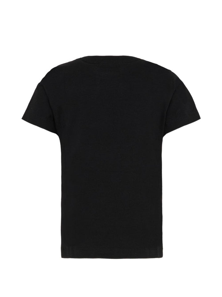 T-shirt nera per bambino HUM05ULBA10 60100 Moschino Kids 
