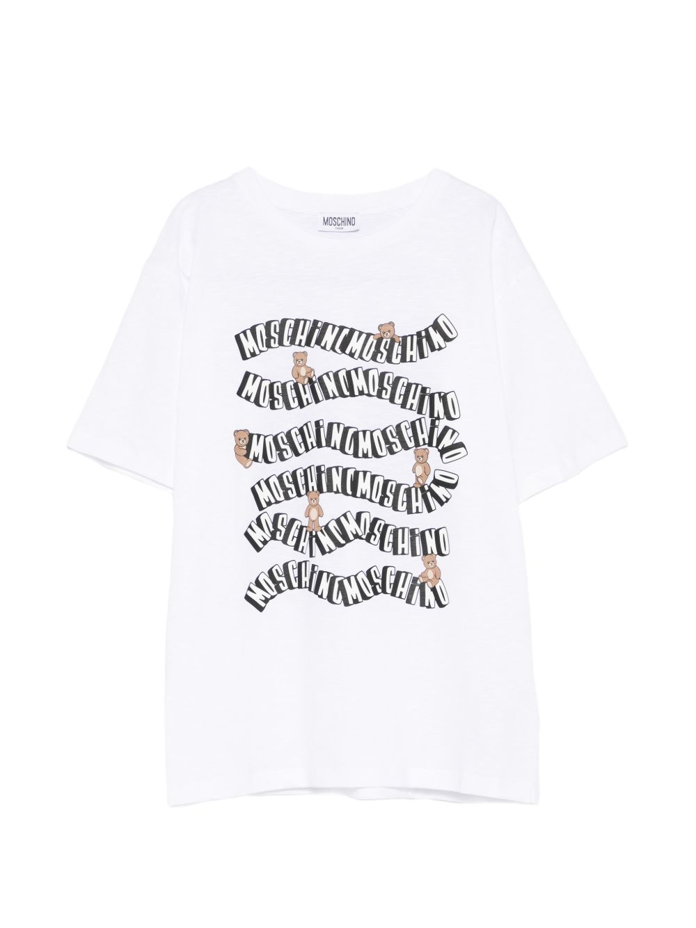 T-shirt bianca per bambino HXM05GLAA52 10101 Moschino Kids 