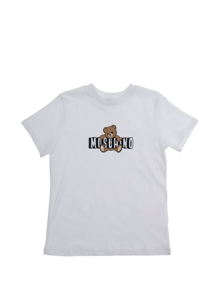 T-shirt bianco per bambino HZM058LAA03 10101 Moschino Kids 