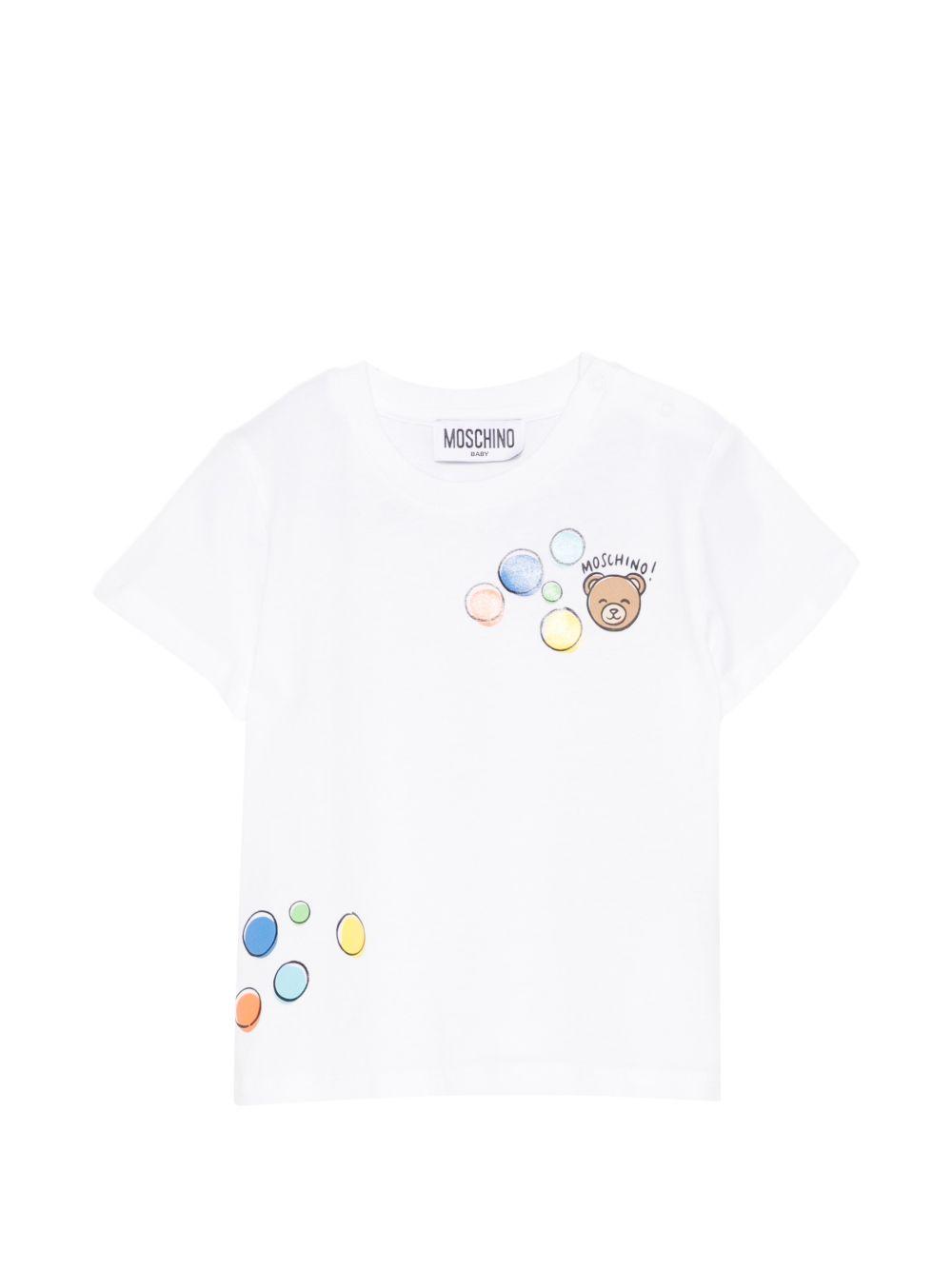 T-shirt bianco per neonato M5M047LAA03 10101 Moschino Kids 