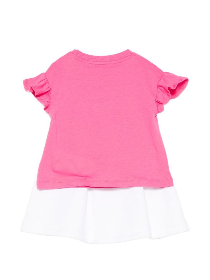 Completo rosa/bianco per neonata MBG01GLCA89 85270 Moschino Kids 