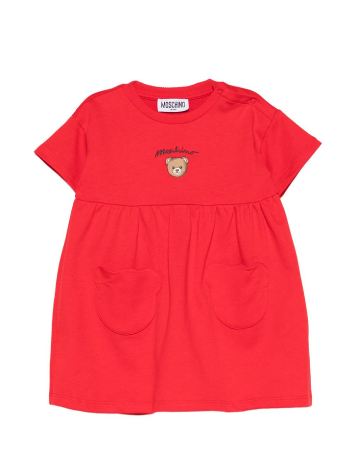 Abito rosso per neonata MDV0DGLCA19 50109 Moschino Kids 