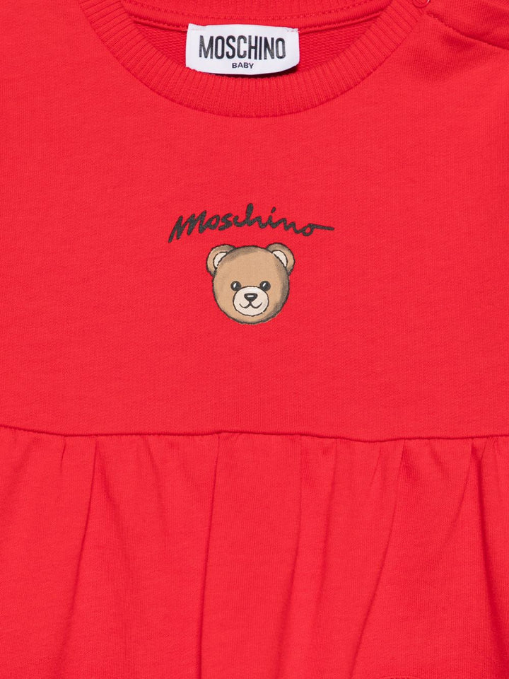 Abito rosso per neonata MDV0DGLCA19 50109 Moschino Kids 