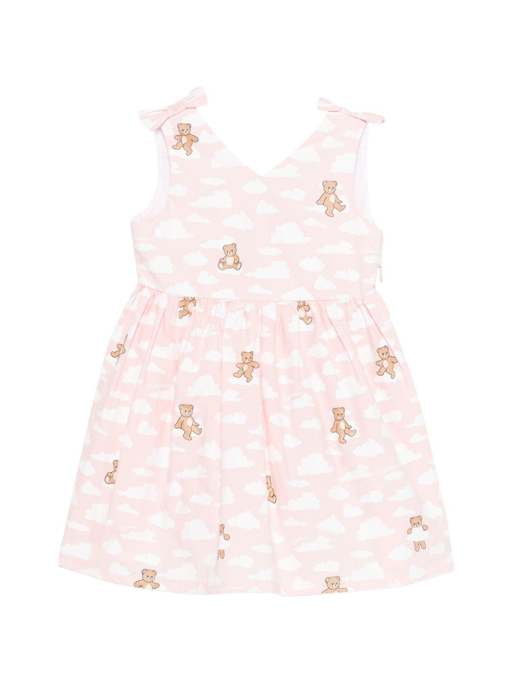 Abito bianco/rosa per neonata MDV0DNLLB61 83696 Moschino Kids 