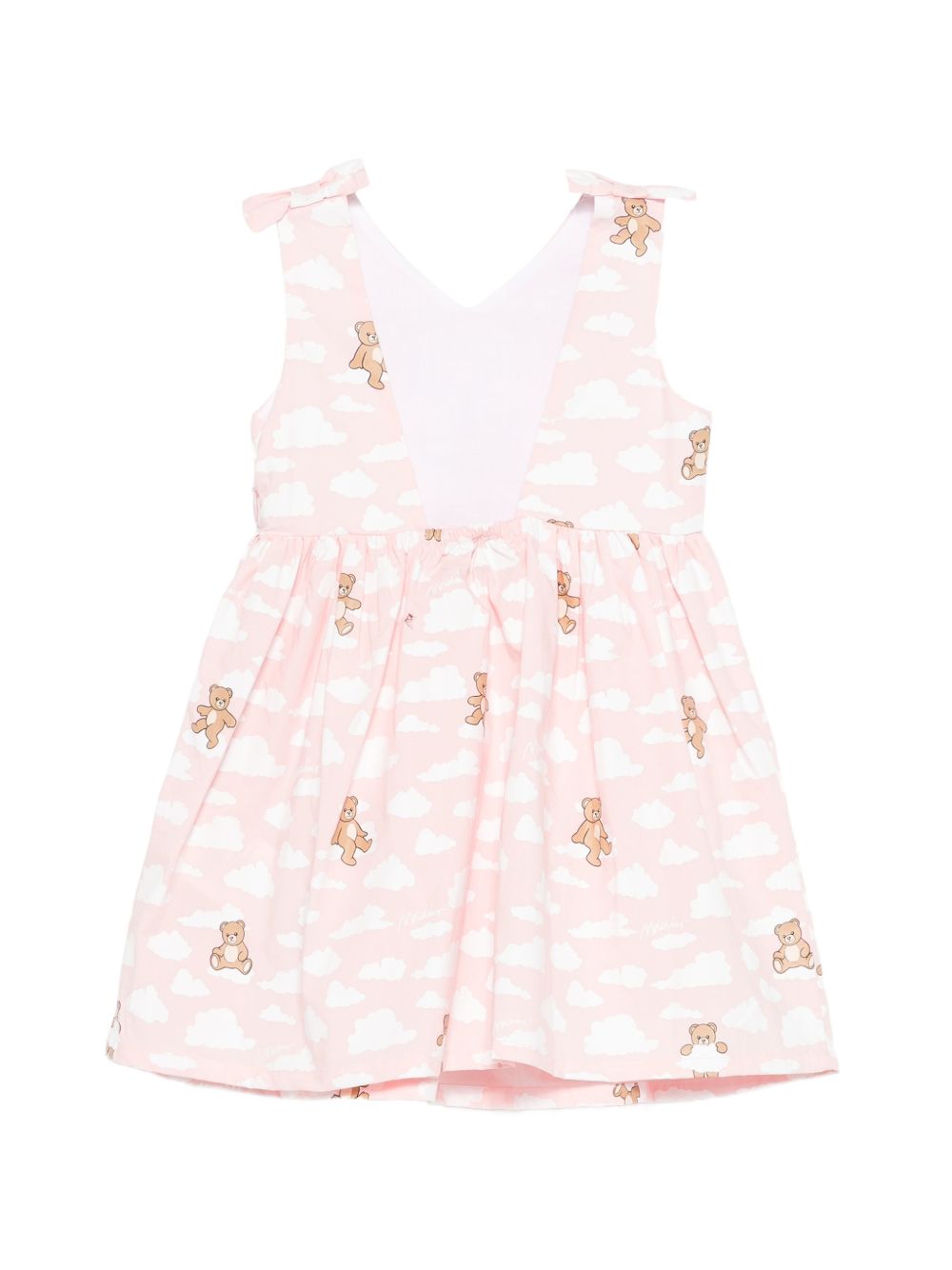 Abito bianco/rosa per neonata MDV0DNLLB61 83696 Moschino Kids 
